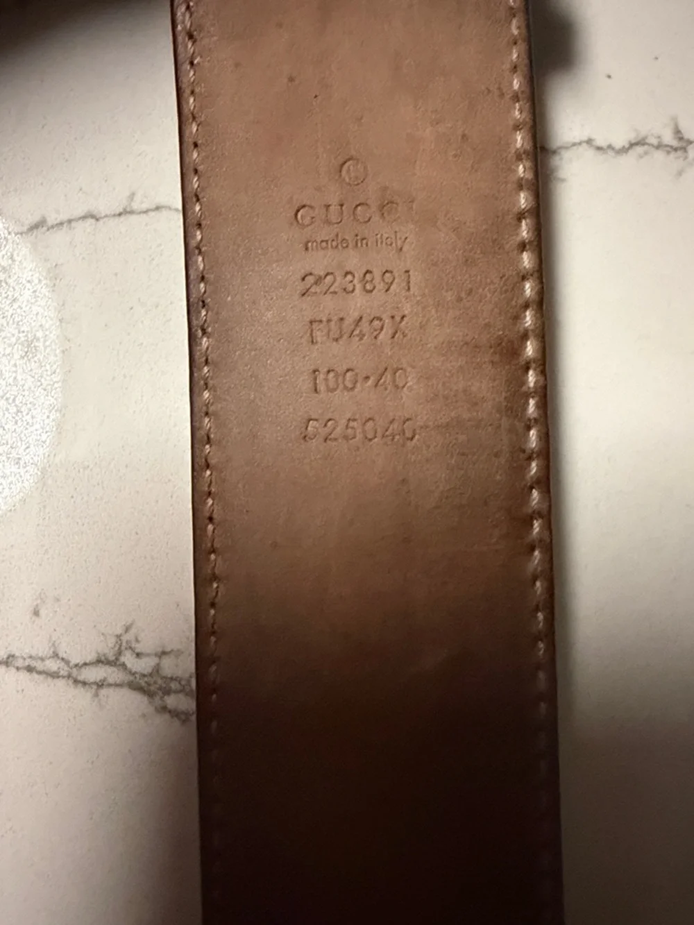 Gucci teal interlocking GG belt